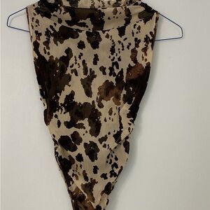 Fashion Nova cow print, sheer sleeveless layering piece size small